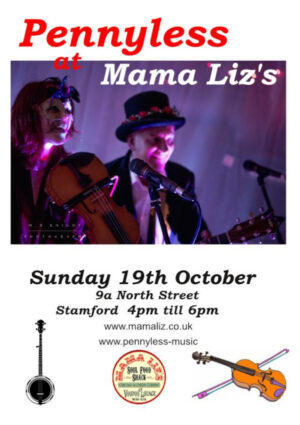 Sunday October 19th - Mama Lizs Sunday Sessions Presents - Pennyless