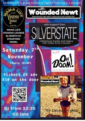 Saturday November 7th - Wounded Newt + Silverstate + Oh Doom !